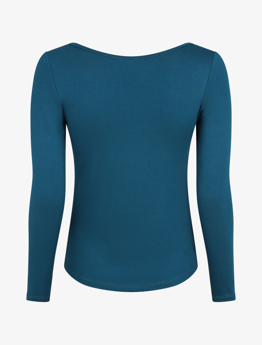 Top basique ajusté manches longues - Bleu canard - 2