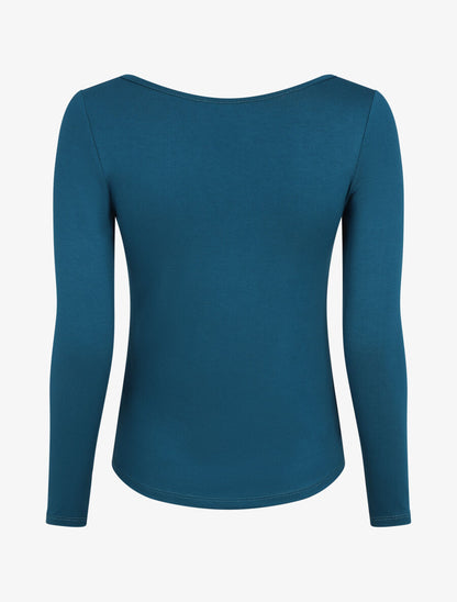 Top basique ajusté manches longues - Bleu canard - 2