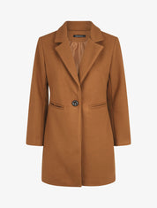 Manteau droit mi-long - Camel - 4