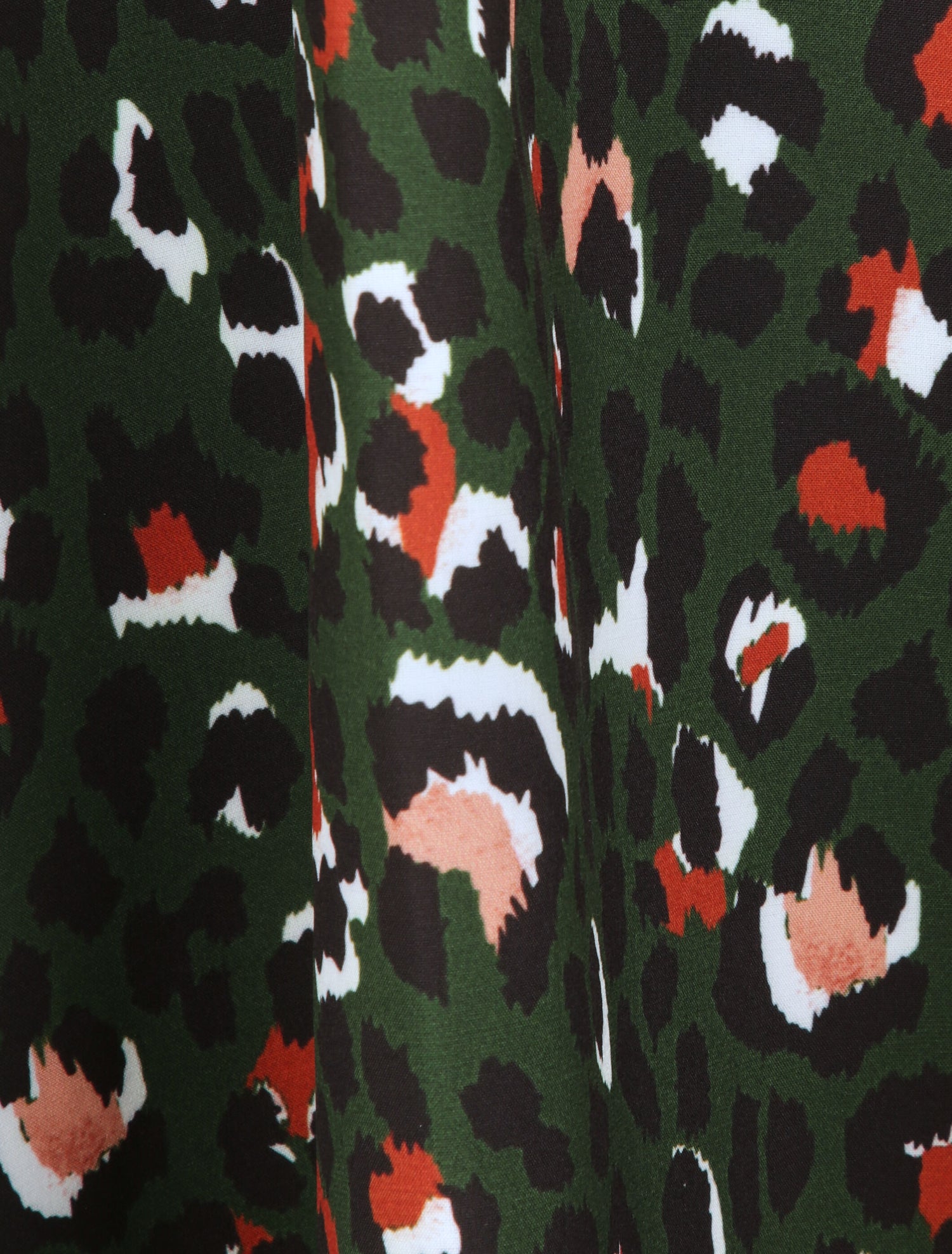 Robe patineuse courte imprimé léopard à bretelles stylisées - Vert foncé - 4