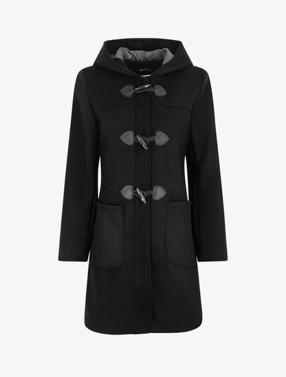 Duffle coat long coupe droite - Noir - 4