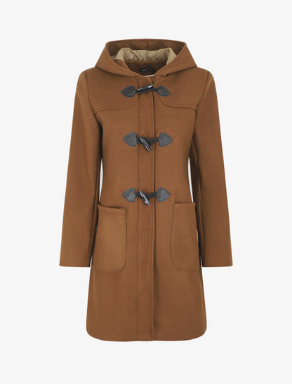 Duffle coat long coupe droite - Marron - 1