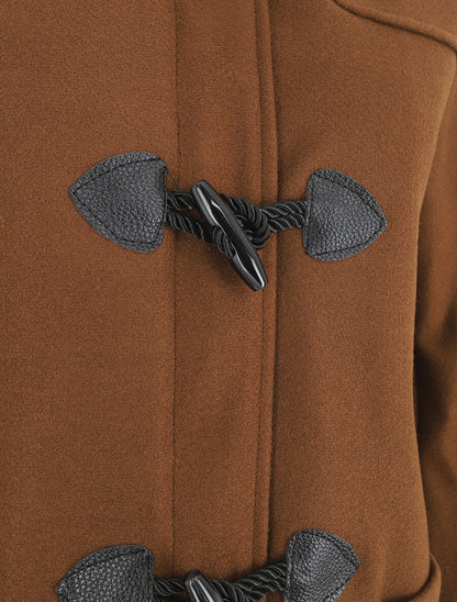 Duffle coat long coupe droite - Marron - 3