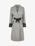 Manteau uni à manches en simili - Gris - 1