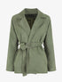 Veste droite en suédine ceinturée - Kaki - 4