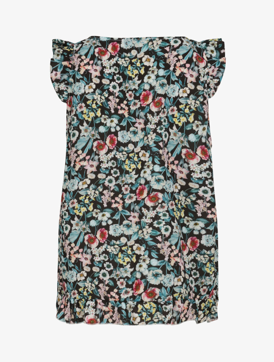 Blouse imprimé fleurs des champs - Noir - 2