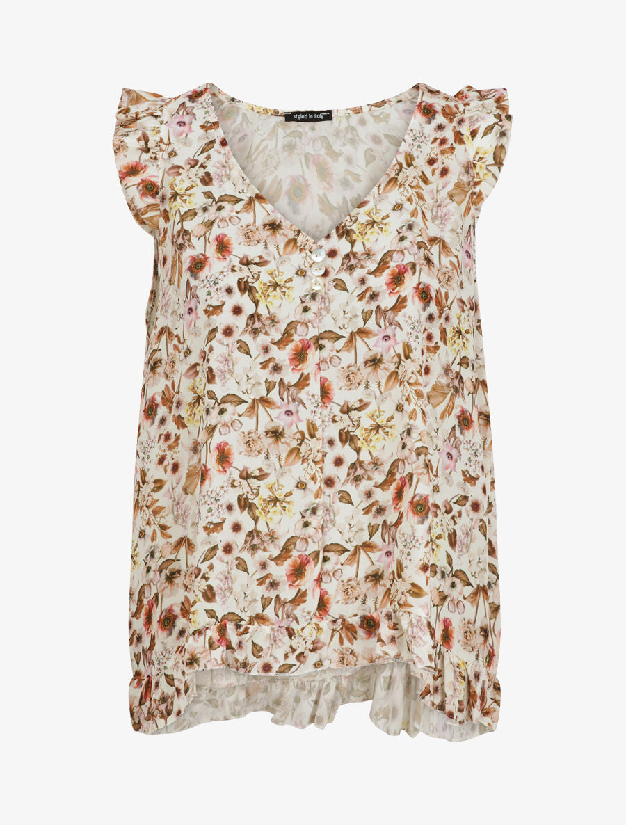 Blouse imprimé fleurs des champs - Écru - 1