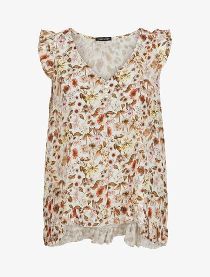 Blouse imprimé fleurs des champs - Écru - 1
