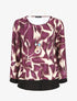 Blouse ample à imprimé graphique - Prune - 4