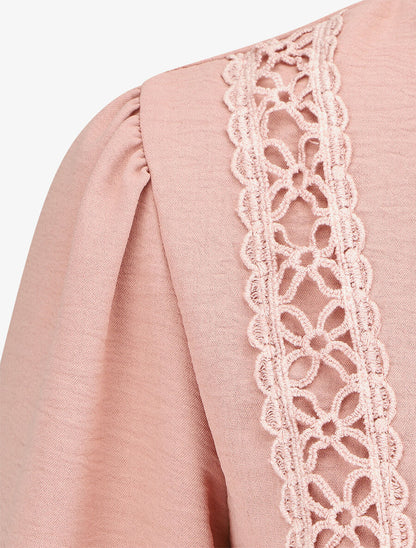 Top élastiqué à crochet - Rose - 3