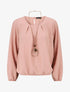 Top élastiqué uni manches longues - Rose - 4