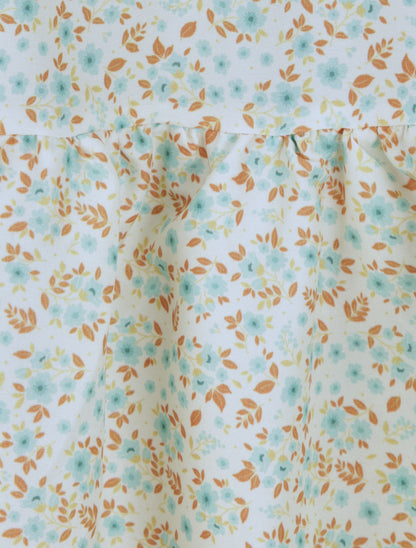 Robe patineuse courte à volants imprimé fleuri - Beige - 4