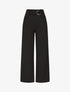 Pantalon droit taille haute ceinture fantaisie - Noir - 4
