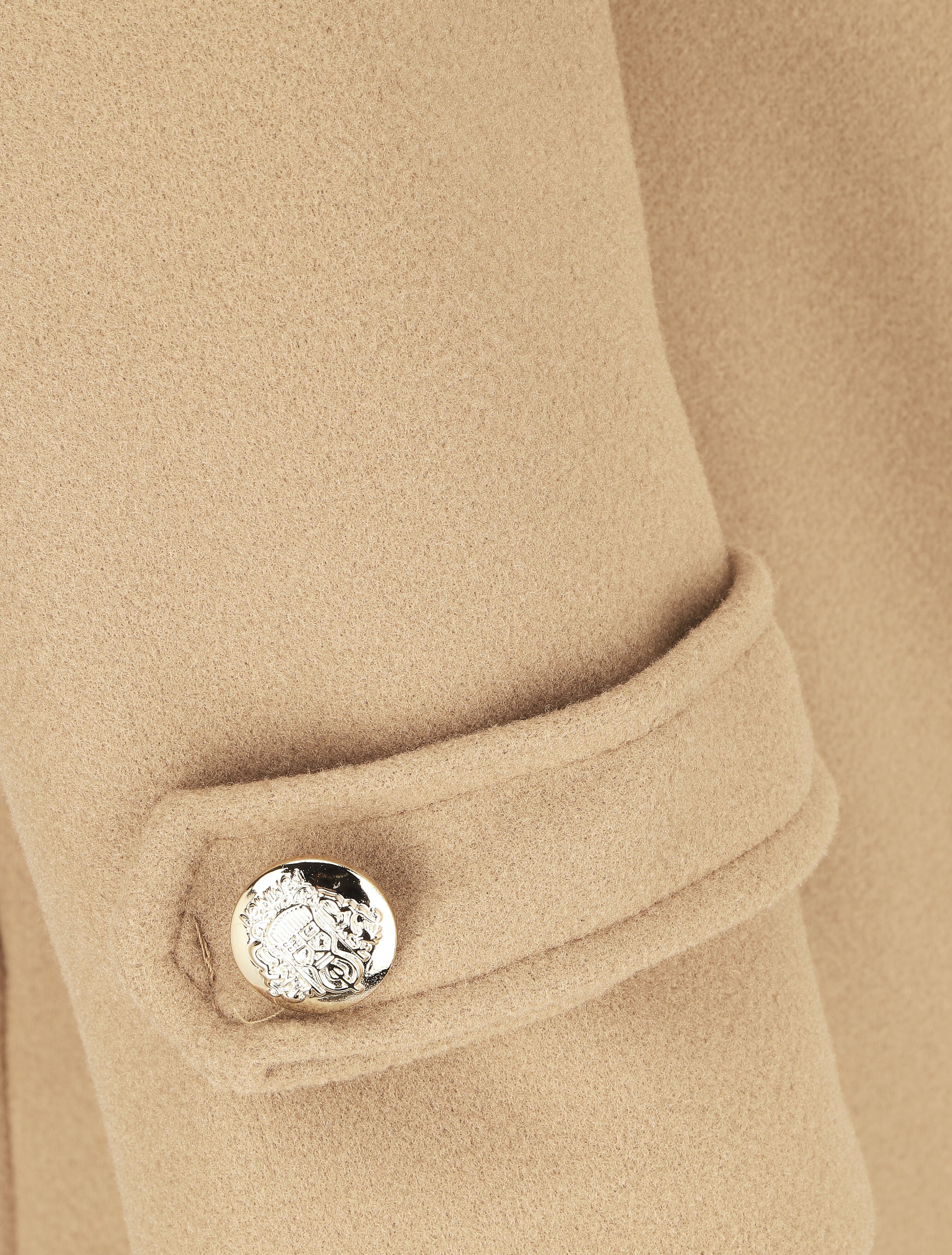 Manteau long à boutons décoratifs au dos - Camel - 3
