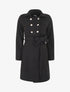 Manteau long uni coupe droite - Noir - 1