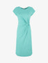 Robe t-shirt à plis - Vert turquoise - 1