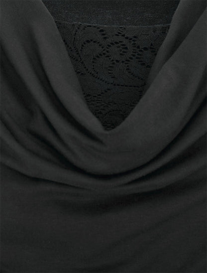 Top bénitier à décolleté dentelle - Noir - 3
