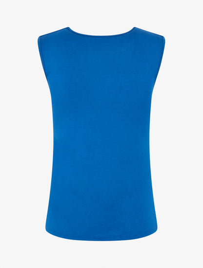 Top bénitier à décolleté dentelle - Bleu roi - 2