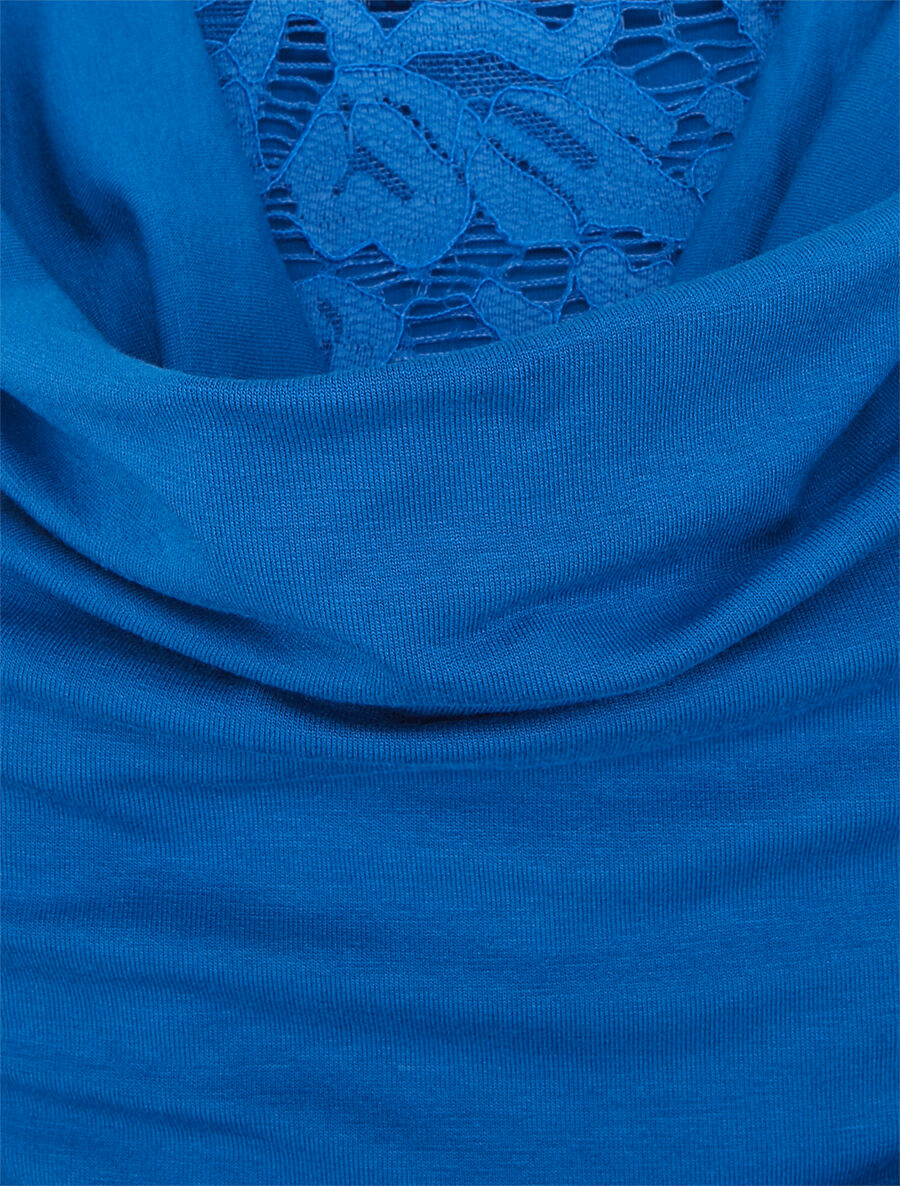Top bénitier à décolleté dentelle - Bleu roi - 3