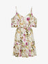 Robe à buste à basque imprimé fleurs sauvages - Écru - 3