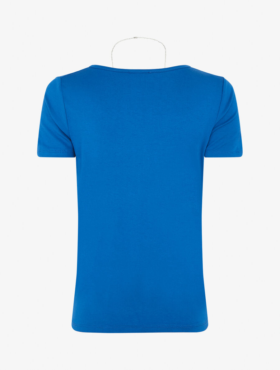 T-shirt à bords croisés - Bleu roi - 2