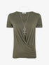 T-shirt à bords croisés - Kaki - 4