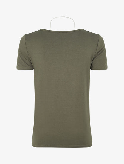 T-shirt à bords croisés - Kaki - 2