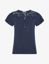 Top fluide en dentelle - Bleu nuit - 1
