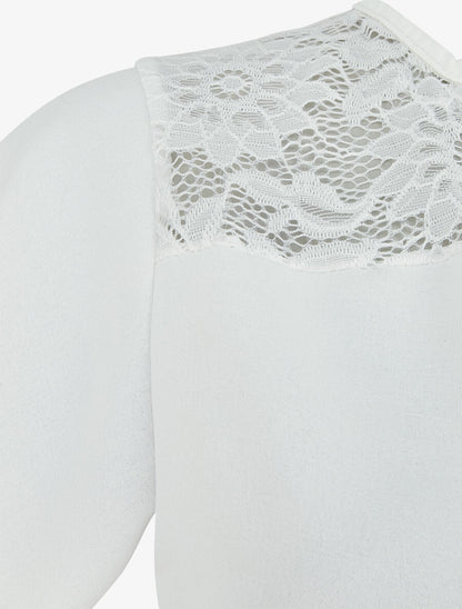 Top fluide en dentelle - Blanc - 3