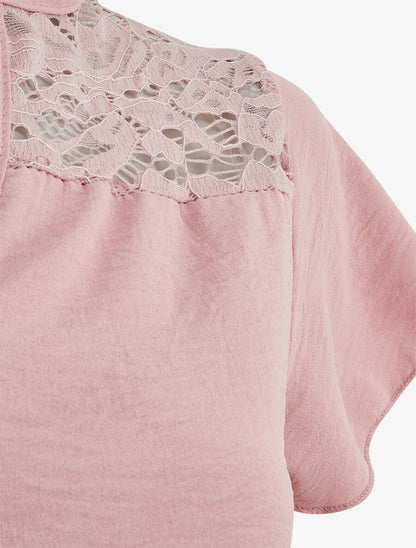 Top fluide en dentelle - Vieux rose - 3