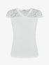 Top fluide à mancherons dentelle - Blanc - 4