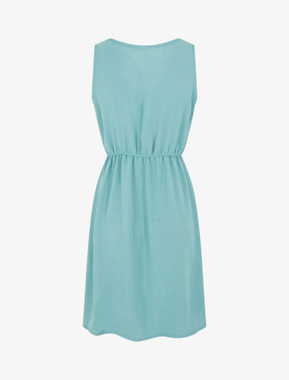 Robe sans manches à boutons décoratifs - Vert d&