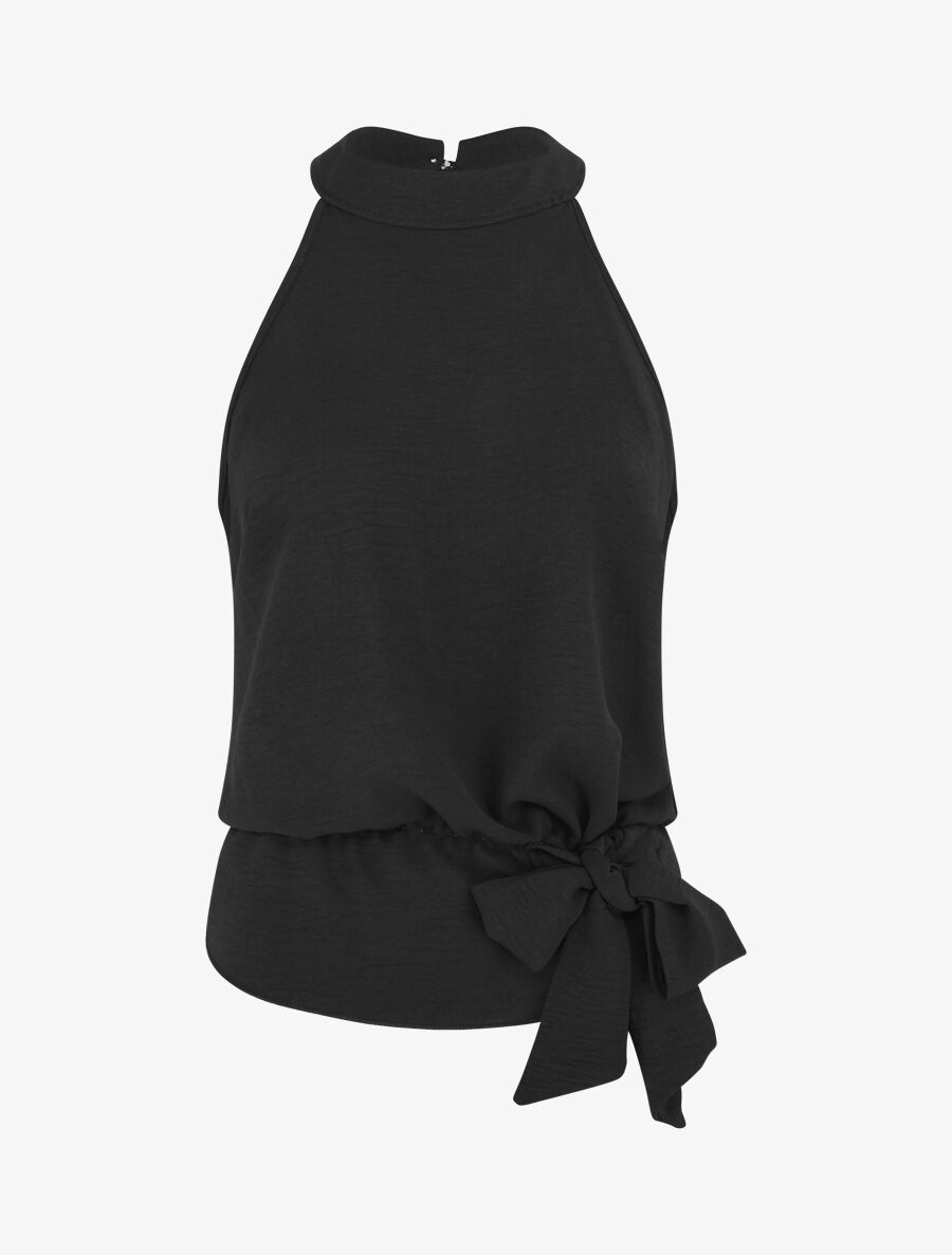 Top ample sans manches uni - Noir - 4