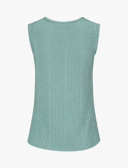 Top uni irisé à col bénitier - Vert d&