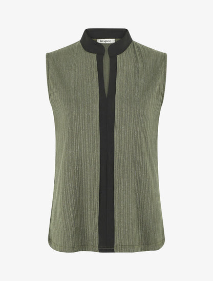 Top sans manches droit irisé - Kaki - 4