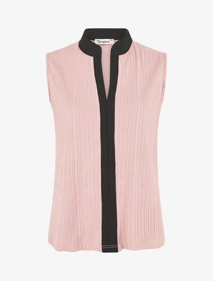 Top sans manches droit irisé - Rose - 1
