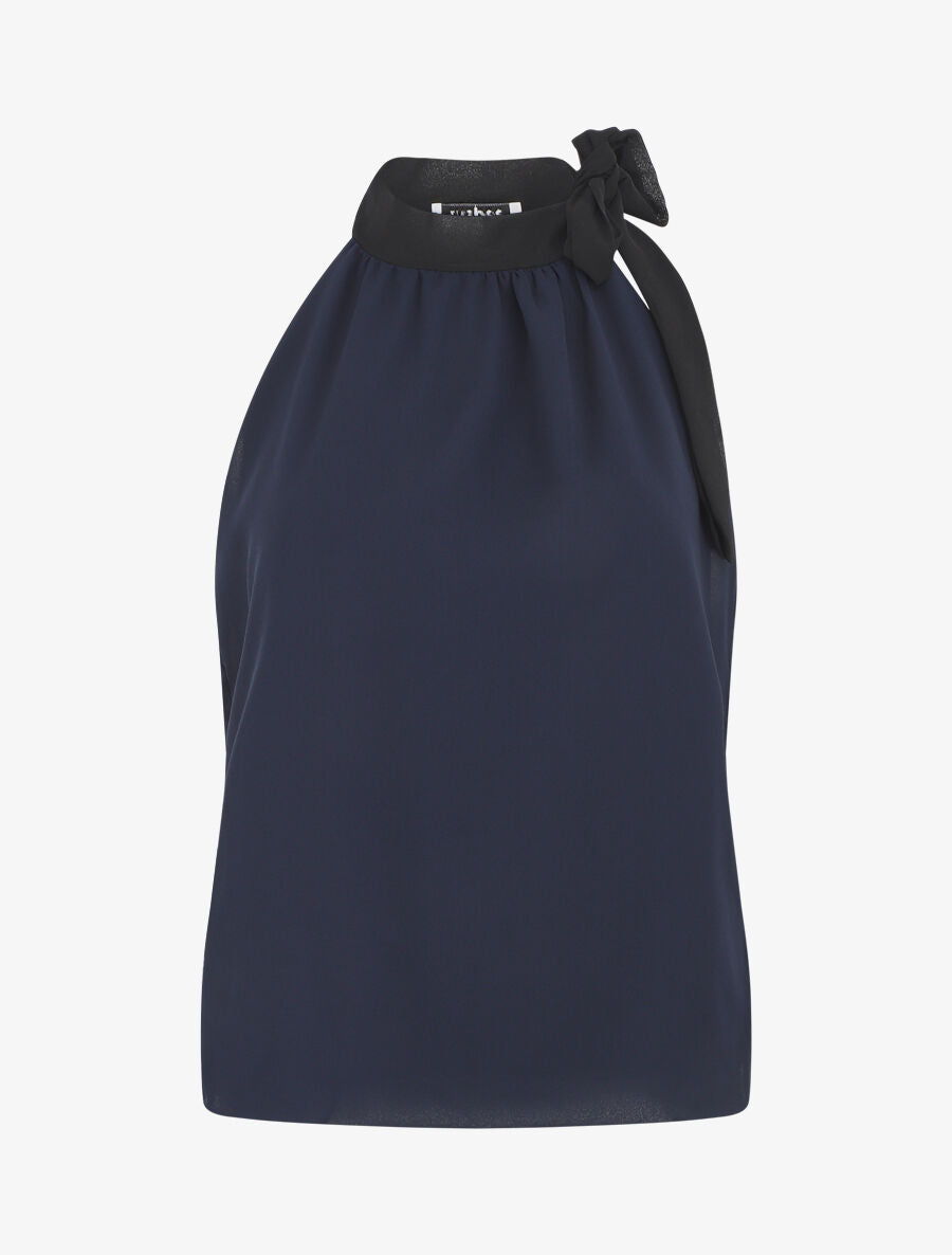 Top en voile sans manches - Marine - 1