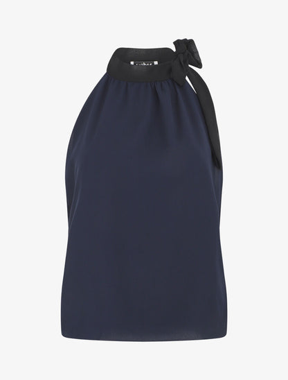 Top en voile sans manches - Marine - 1