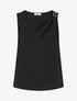 Top uni à détail broche - Noir - 4