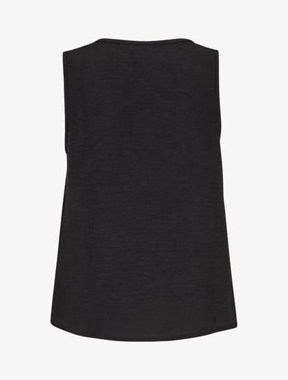 Top uni à détail broche - Noir - 2