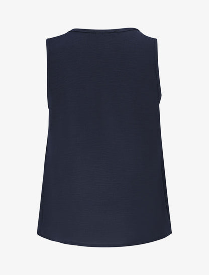 Top uni à détail broche - Marine - 2