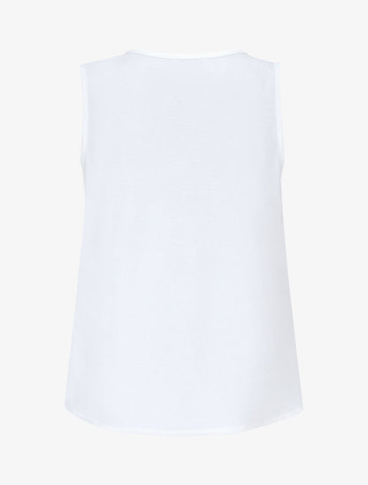 Top uni à détail broche - Blanc - 2