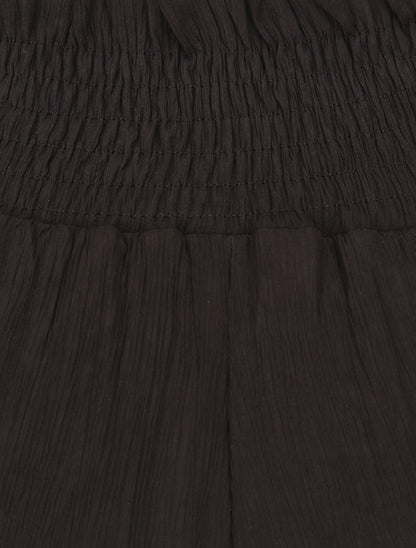Pantalon droit taille haute plissée - Noir - 3