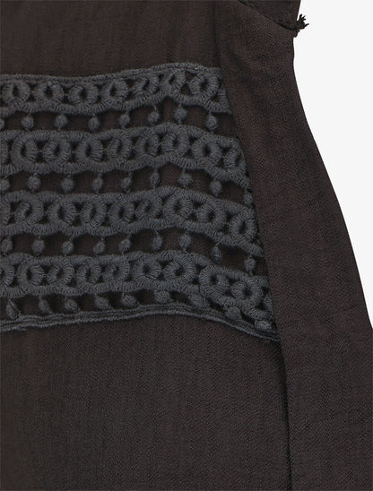 Top élastiqué uni sans manches - Noir - 3