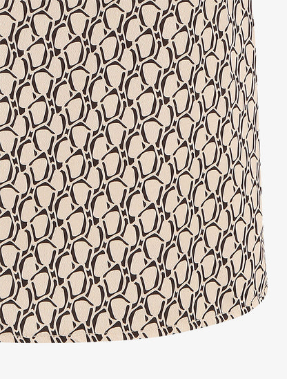 Top évasé sans manches motif graphique - Beige - 3