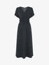 Robe longue unie col cache coeur - Noir - 5