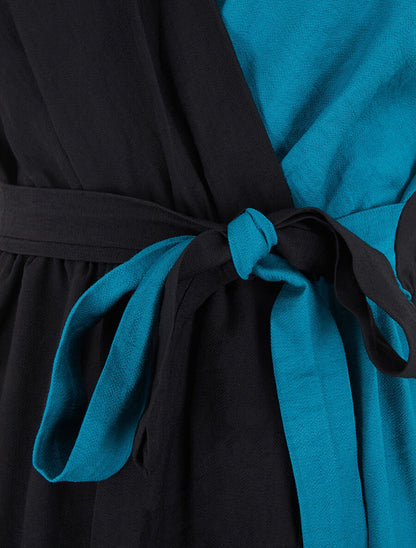 Robe effet portefeuille - Bleu canard - 3