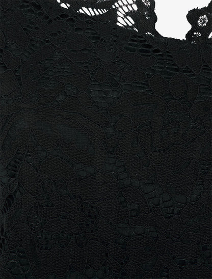 Top uni en dentelle - Noir - 3