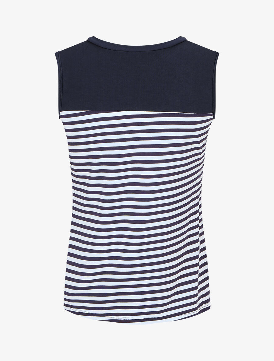 Top sans manches style marinière - Marine - 2