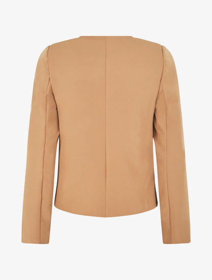 Veste courte à boutons stylisés - Beige foncé - 2